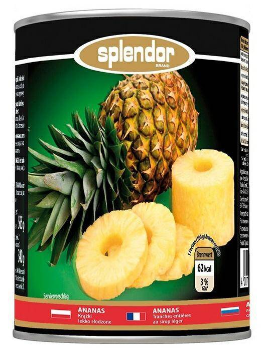 SPLENDOR ANANAS plastry 565g [24]