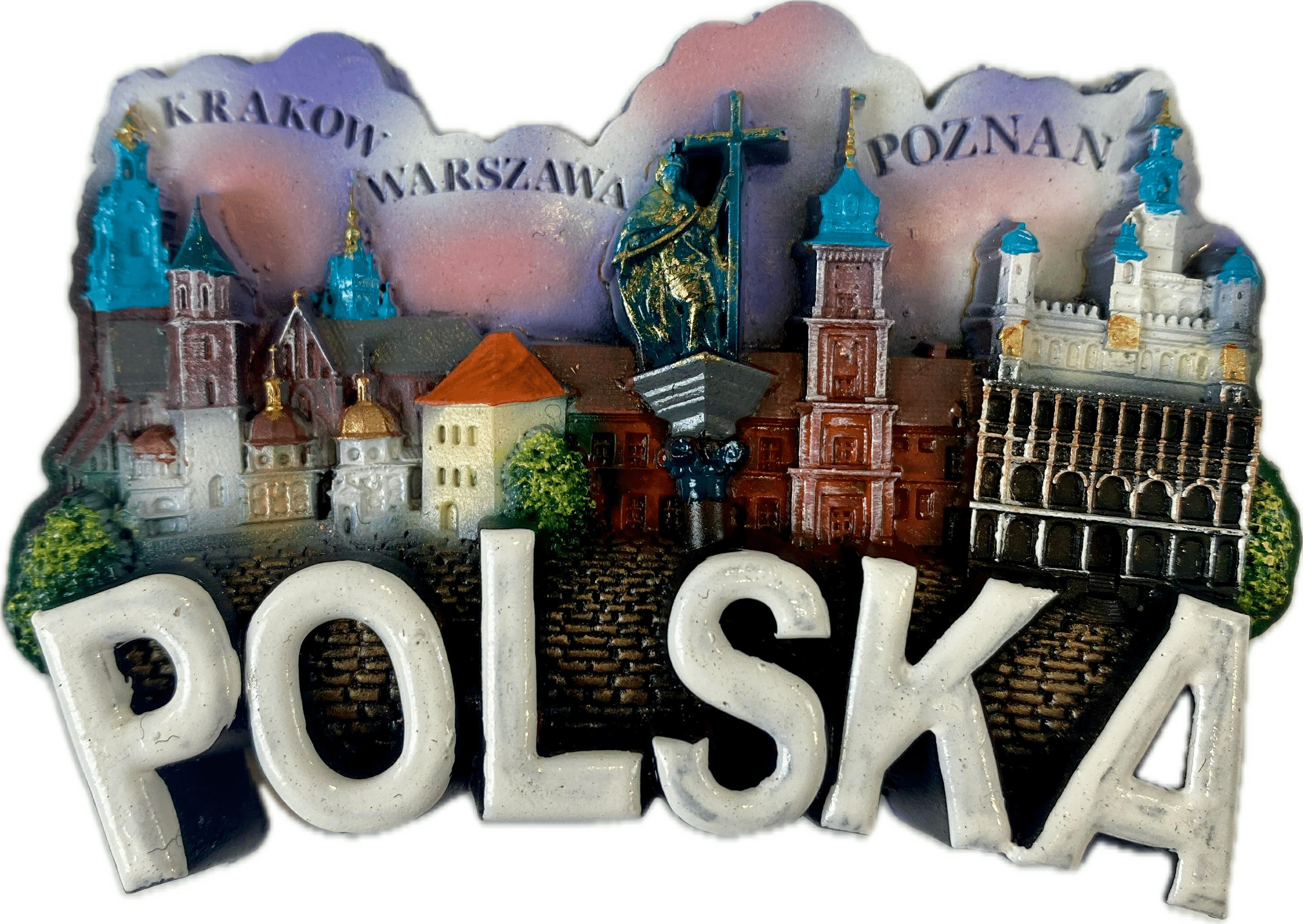 Magnes ręcznie malowany kolor Polska