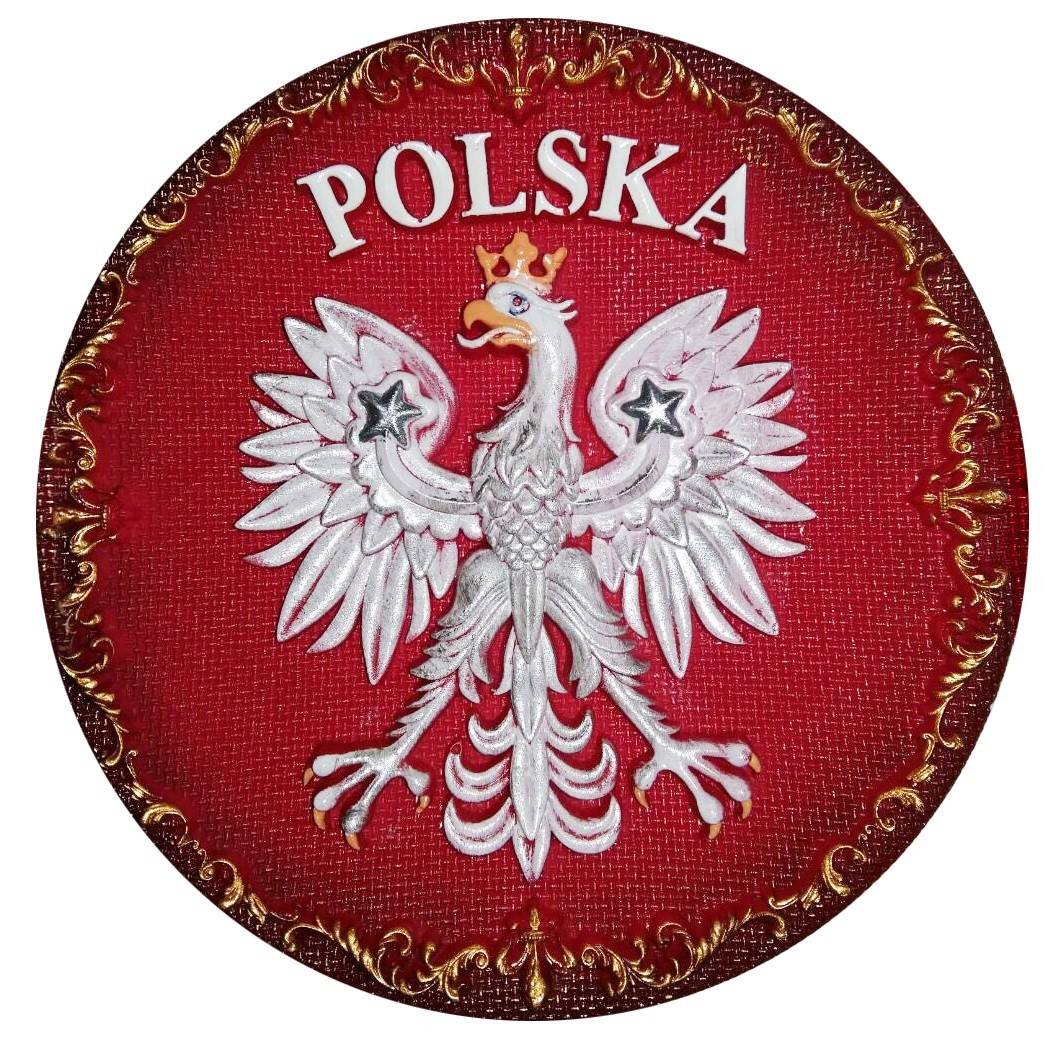 Talerz Polska (czerwony) 12cm 1PP-002