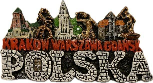 Magnes ręcznie malowany Polska miasta