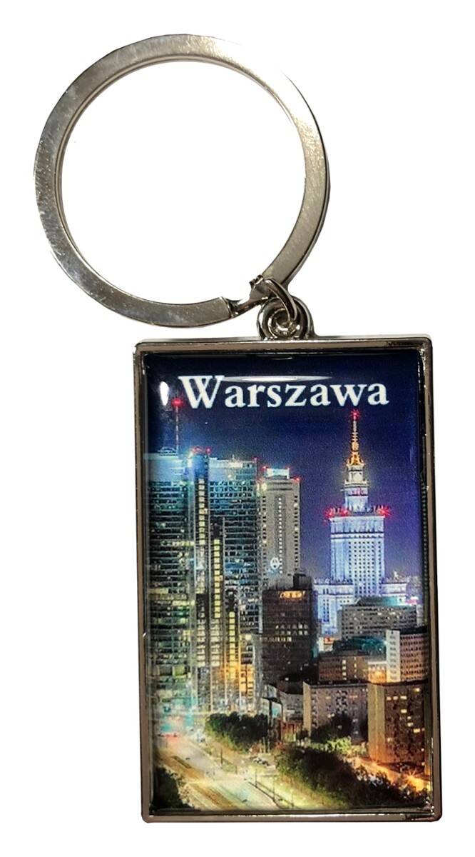 Brelok dwustronny Warszawa widok 2KR-004