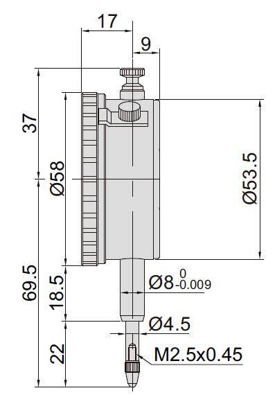 INSIZE czujnik zegarowy  0-10/0,01 mm 2301-10F  (Zdjęcie 2)