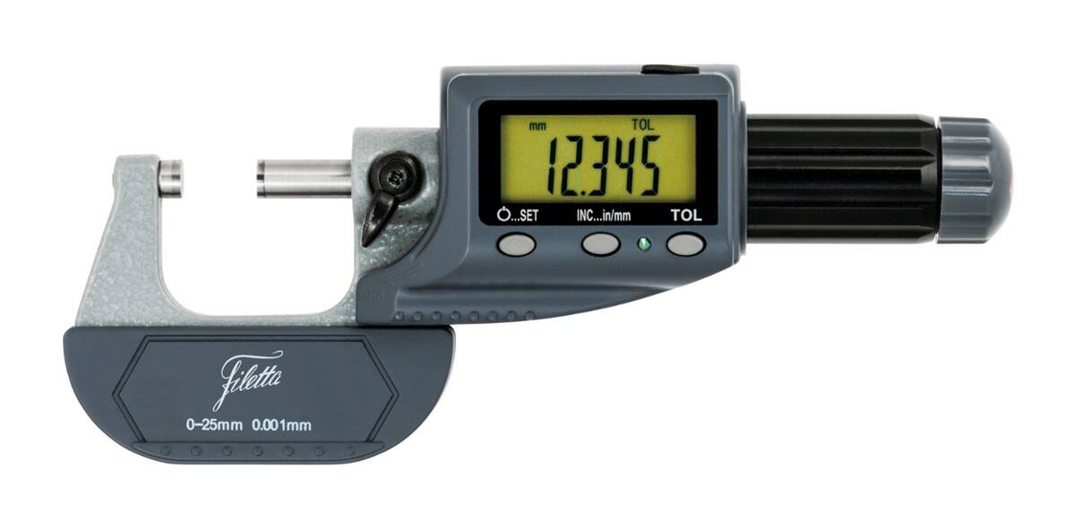 SCHUT mikrometr elektroniczny 25-50/0,001 mm z funkcją tolerancji IP54 906.863