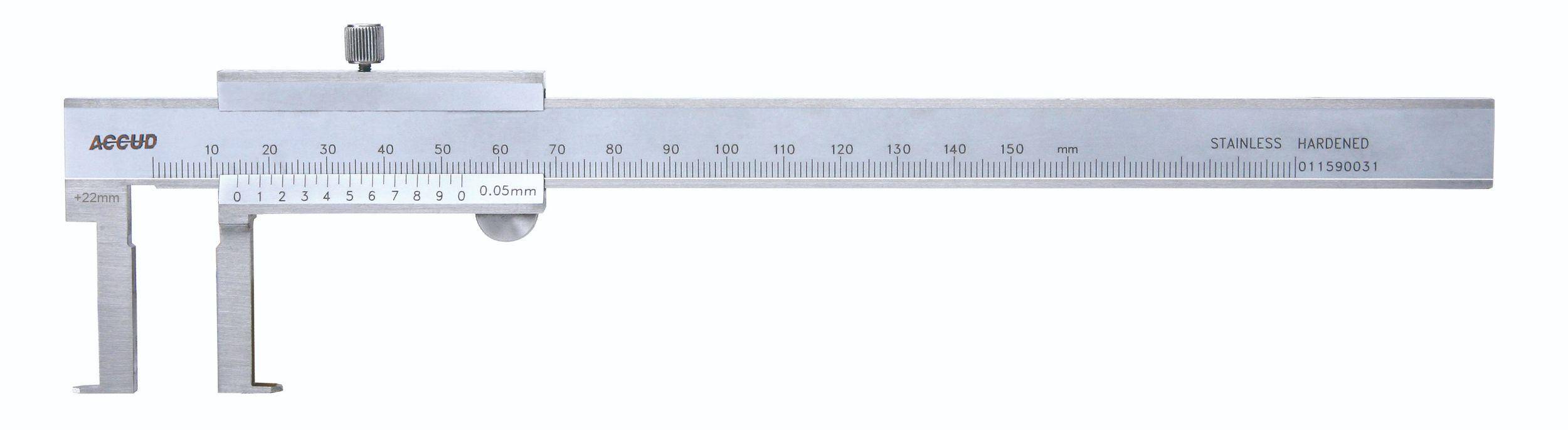 ACCUD suwmiarka analogowa 22-150/0.02 mm do pomiarów wewnętrznych + świadectwo wzorcowania 145-006-11 WZORC (Zdjęcie 3)
