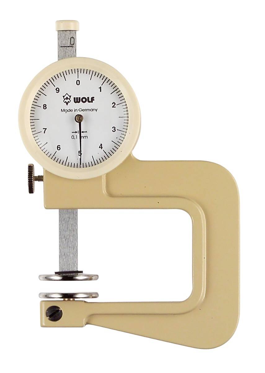 SCHUT grubościomierz zegarowy 0-30/0,1 mm z końcówką płaską Ø3,5 mm głębokość pomiaru 50 mm 853.031