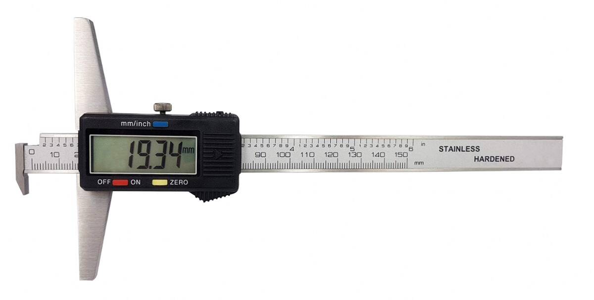 SCHUT głębokościomierz elektroniczny 0-300/0,01mm z hakiem 906.311