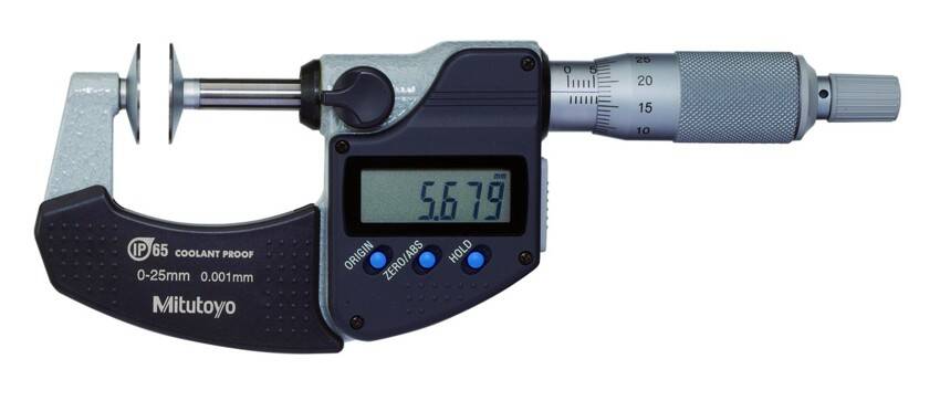 MITUTOYO mikrometr elektroniczny talerzykowy 0-25/0,001 mm IP65 323-250-30