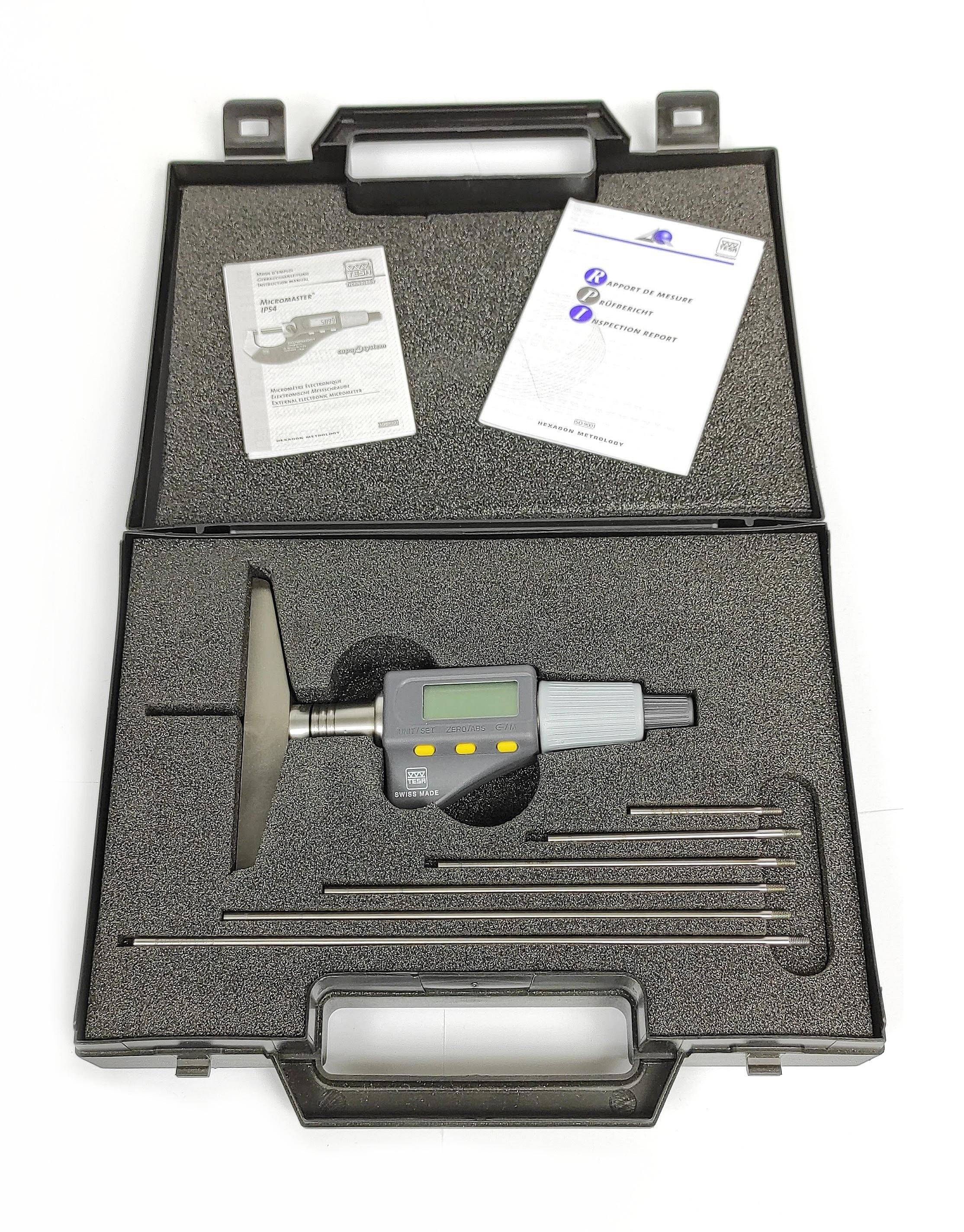 TESA głębokościomierz elektroniczny 0-180/0,001 mm mikrometryczny poprzeczka 100 mm końcówka płaska 06030070 (Zdjęcie 9)