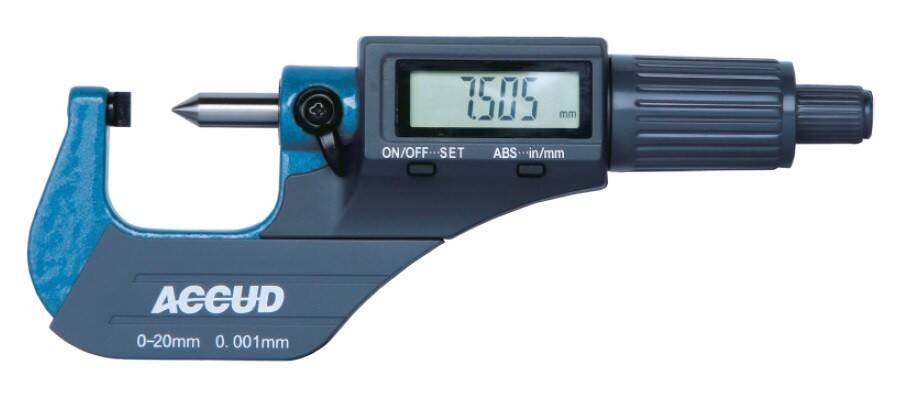 ACCUD mikrometr elektroniczny 0-20mm do pomiarów niewielkich wysokości 319-001-03 (Zdjęcie 1)