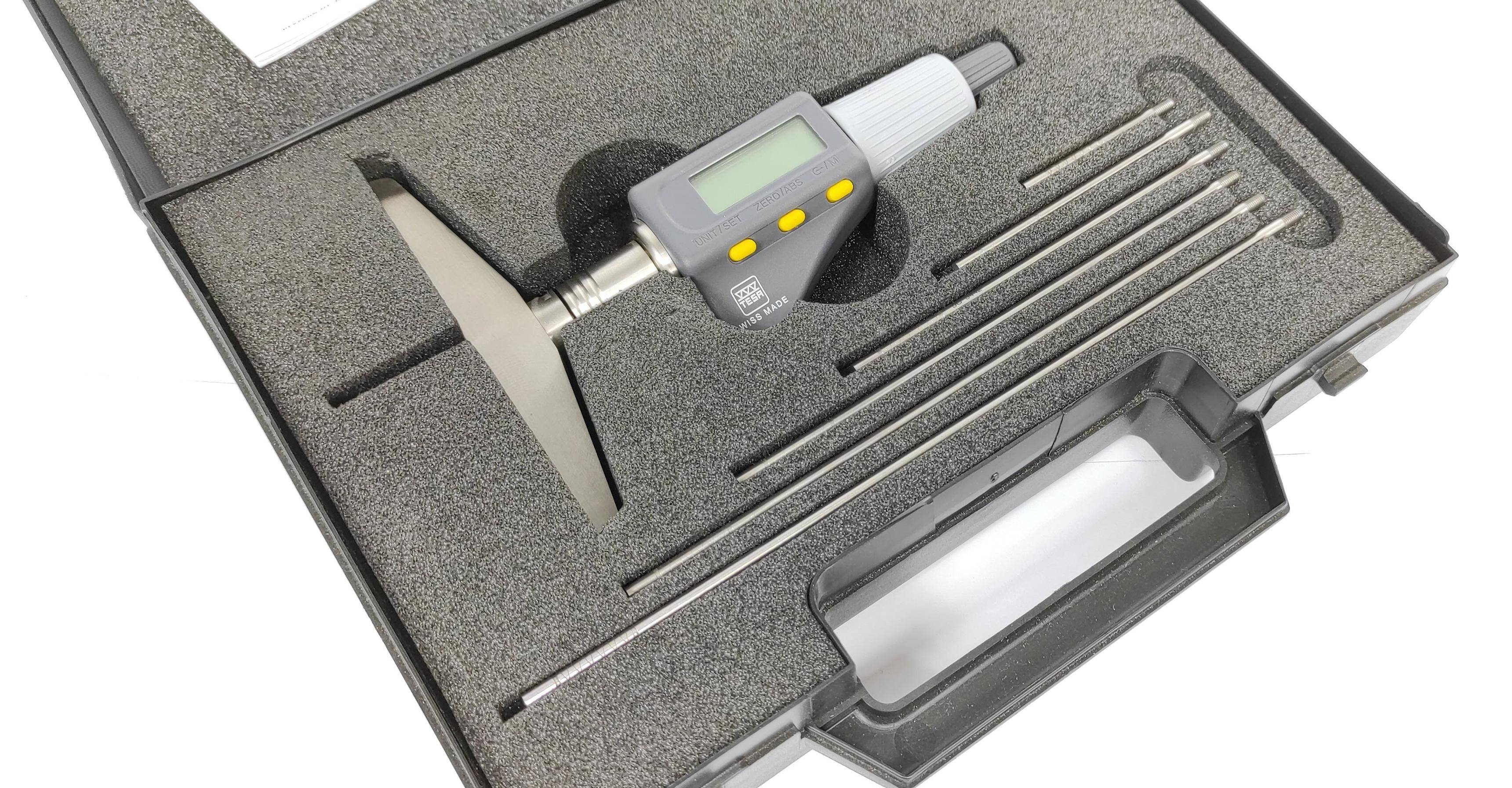 TESA głębokościomierz elektroniczny 0-180/0,001 mm mikrometryczny poprzeczka 100 mm końcówka płaska 06030070 (Zdjęcie 3)