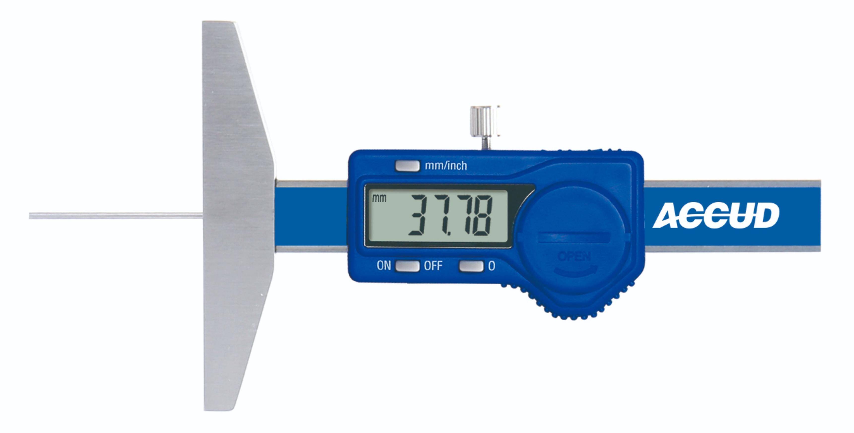 ACCUD głębokościomierz elektroniczny 150/0.01 mm z długim trzpieniem pomiarowym 194-006-11