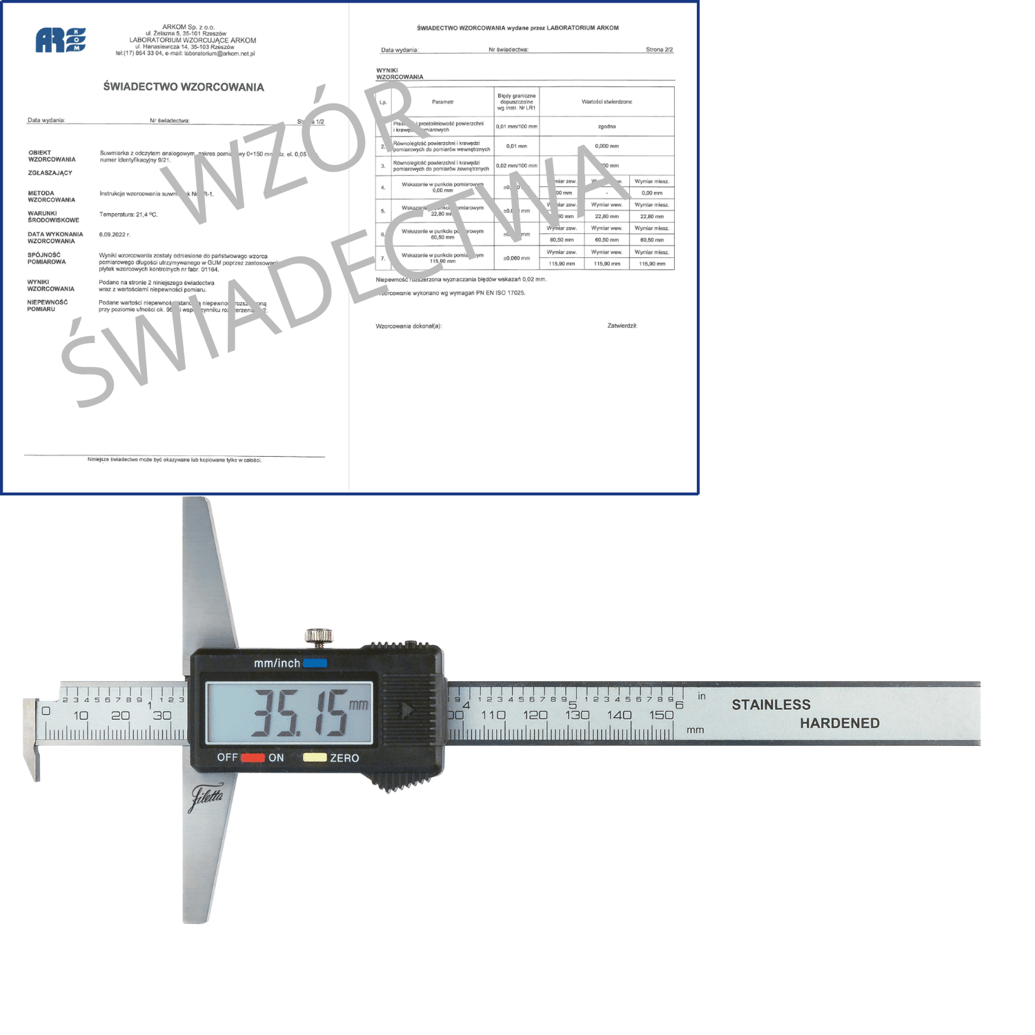 SCHUT głębokościomierz elektroniczny 0-150/0.01 mm z hakiem + świadectwo wzorcowania 906.309 WZORC