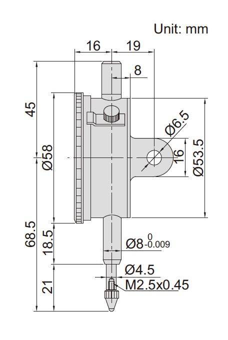 INSIZE czujnik zegarowy 0-10/0,01 mm 2308-10FA (Zdjęcie 2)