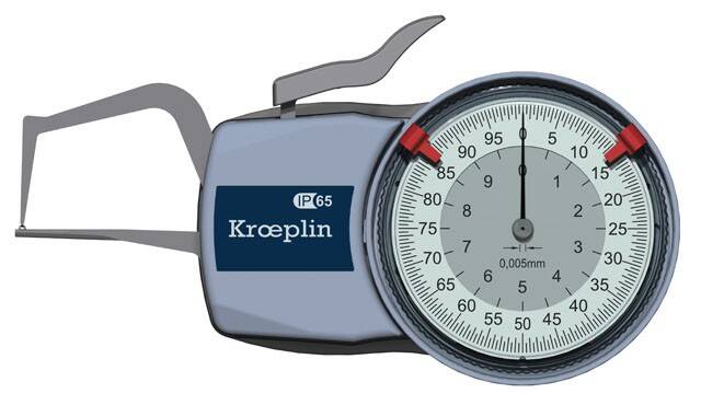 KROEPLIN macki pomiarowe analogowe zewnętrzne 0-10/0,005 mm D1R10S 854.912