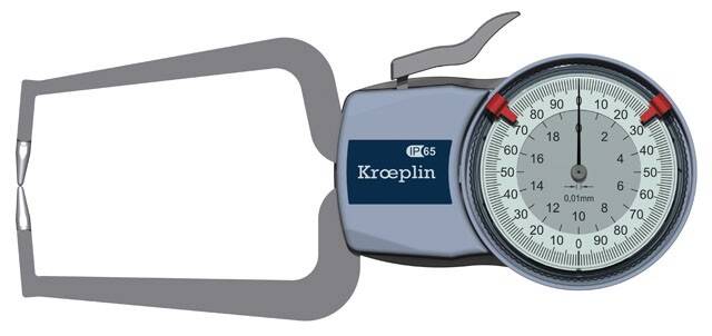 KROEPLIN macki pomiarowe analogowe zewnętrzne 0-20/0.01 mm D220 854.934