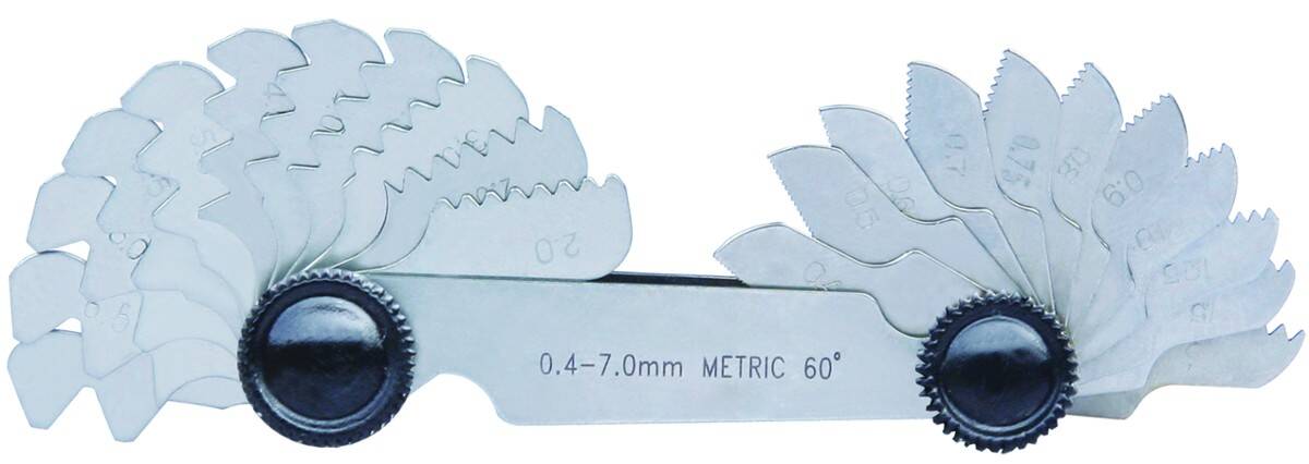 ACCUD wzorzec zarysu gwintu 0,4-7,0mm do gwintów metrycznych 60° 922-007-22