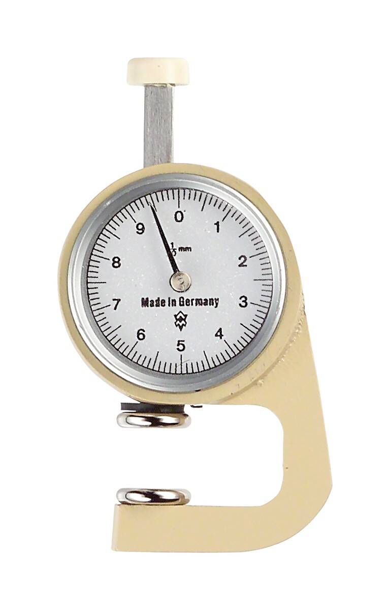 SCHUT grubościomierz zegarowy 0-10/0,1 mm z końcówką płaską Ø10 mm głębokość pomiaru 15 mm 853.022