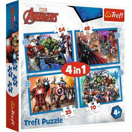 Puzzle 4w1 Odważni Avengersi, Trefl