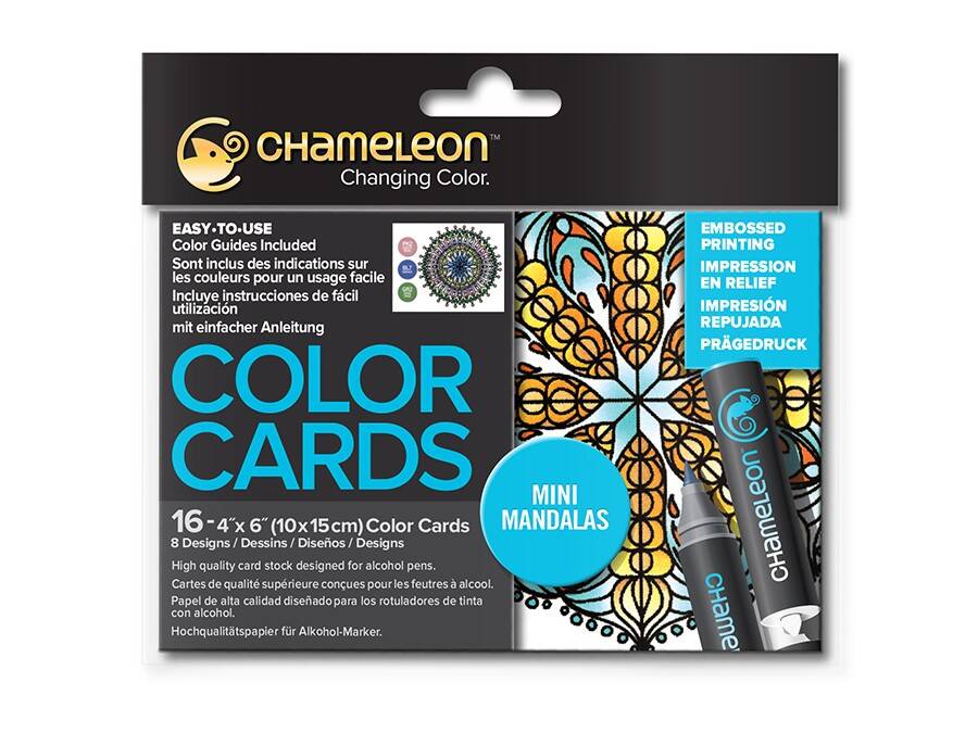 Kolorowanka Cards-Mandalas Chameleon