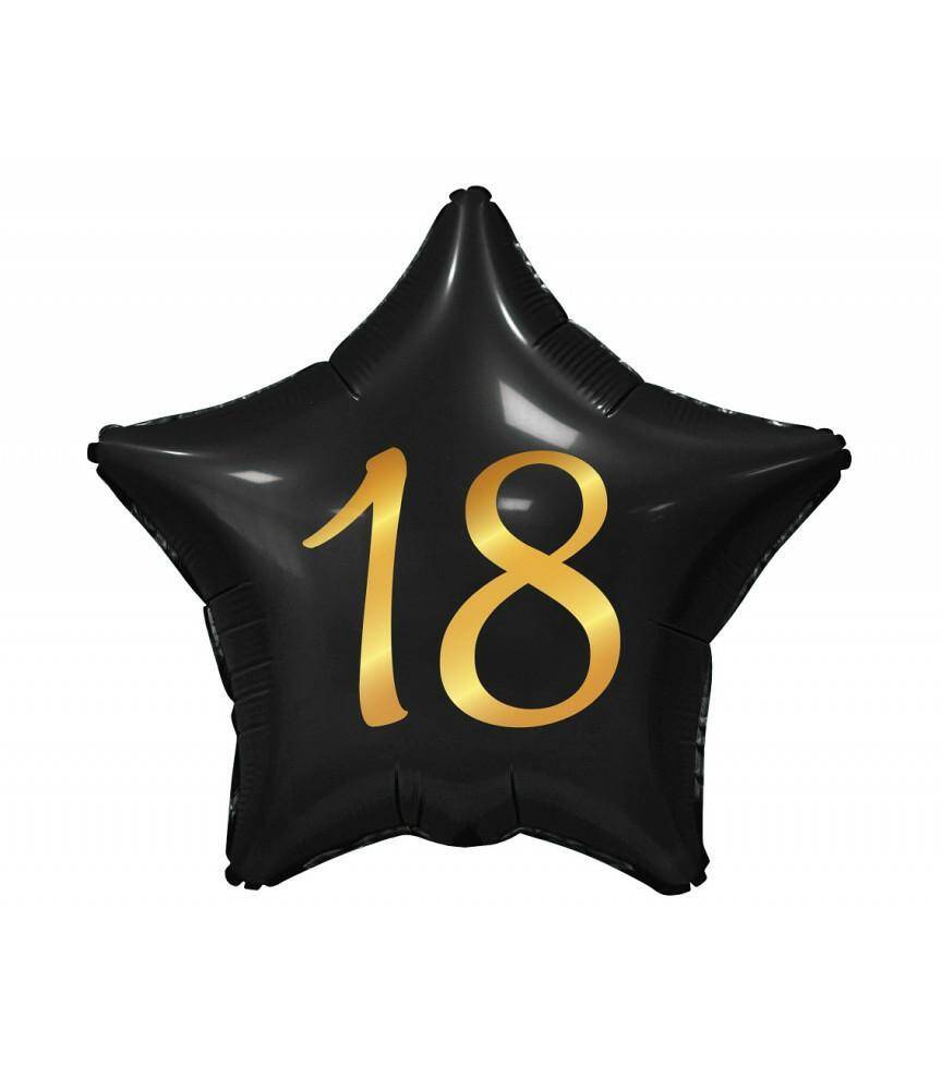 Balon foliowy 18 czarna gwiazda 19