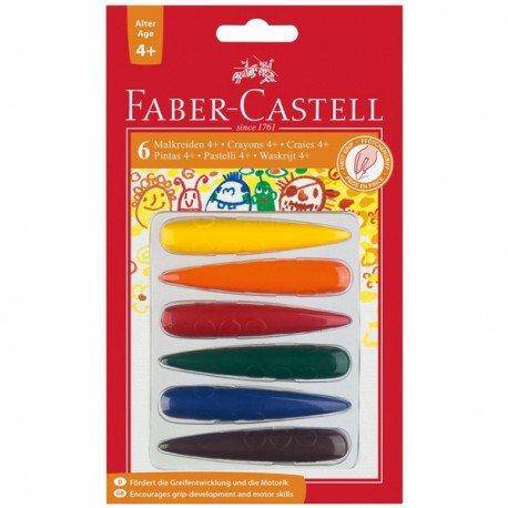 Kredki Woskowe 6 kolorów Faber-Castell