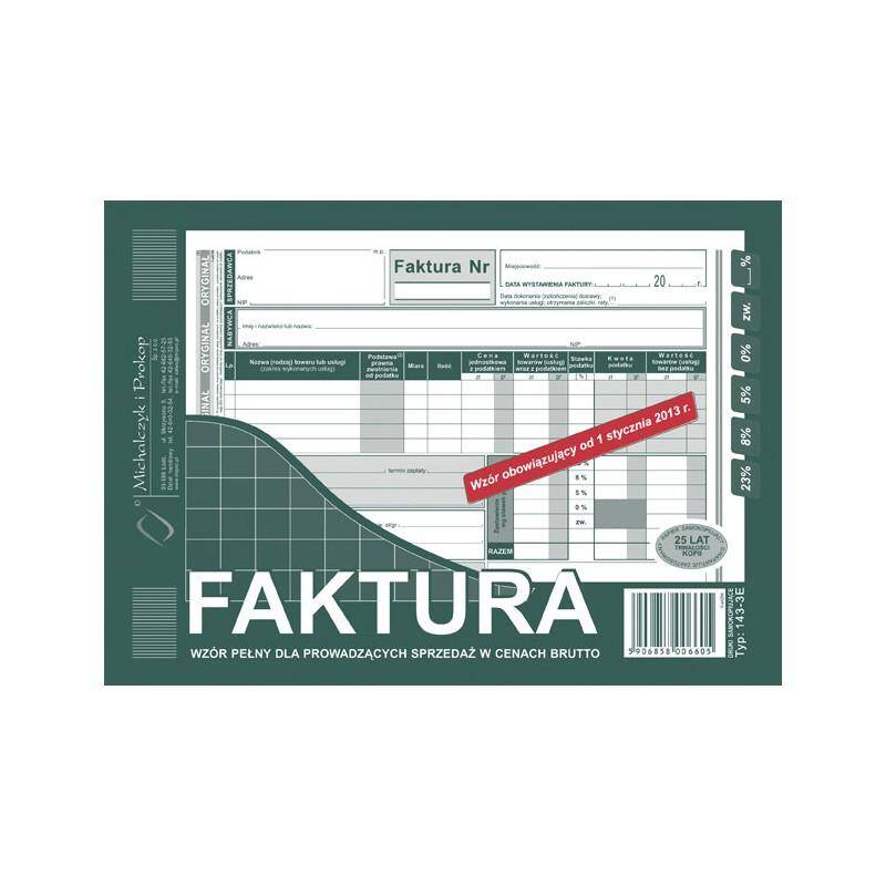Druk Faktura VAT A5 brutto (pełna)