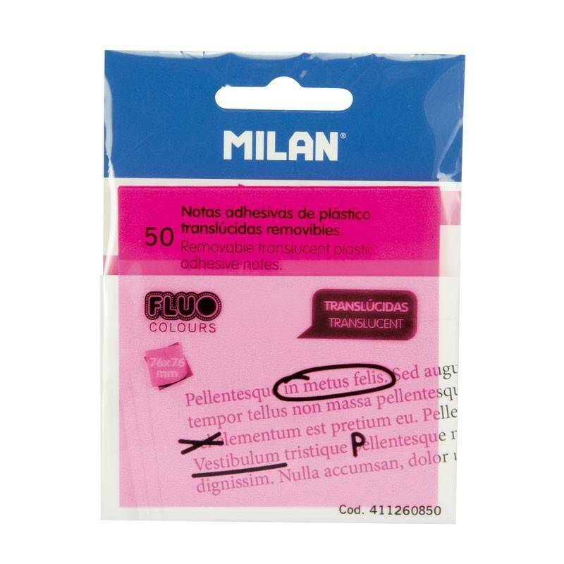 Karteczki fluo 76x76mm różowe Milan