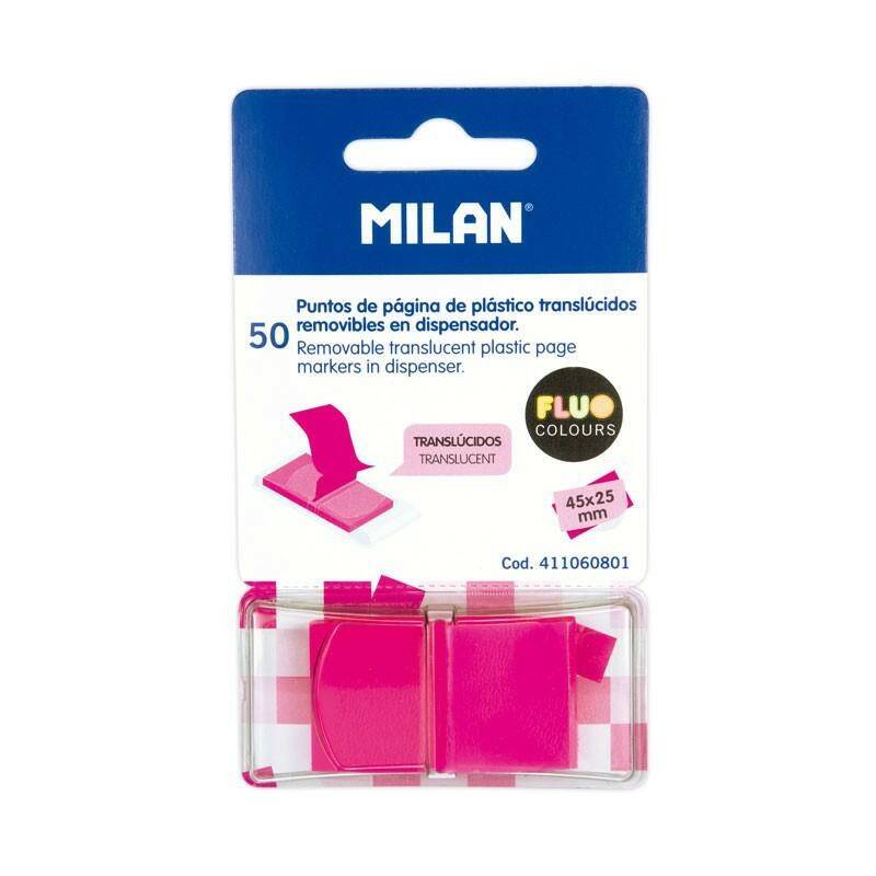 Indeksy fluo 45x25mm 50szt różowe Milan