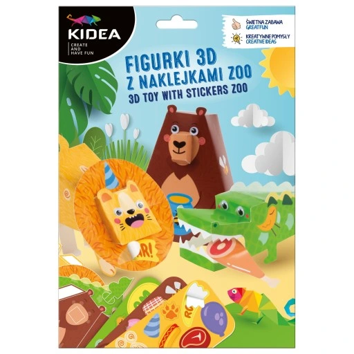 Figurki 3D z naklejkami ZOO, Kidea