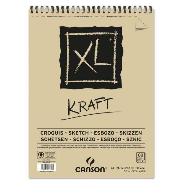 Blok szkicowy brązowy XL Kraft A4