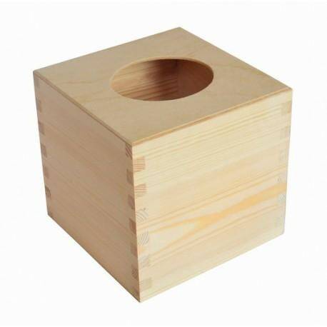 Pudełko drewniane na chusteczki kwadrat