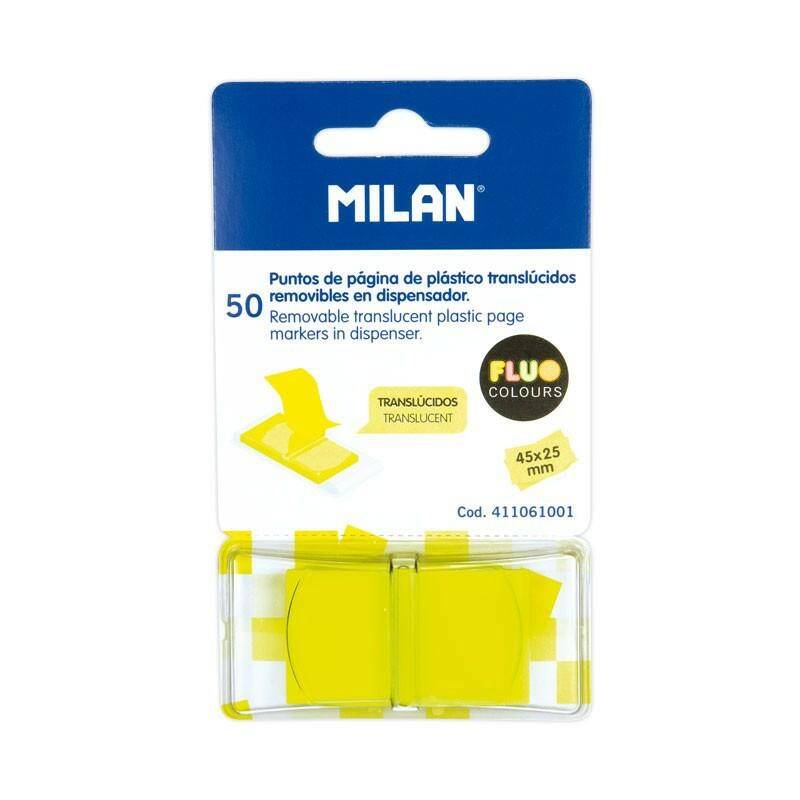 Indeksy fluo 45x25mm 50szt żółte Milan