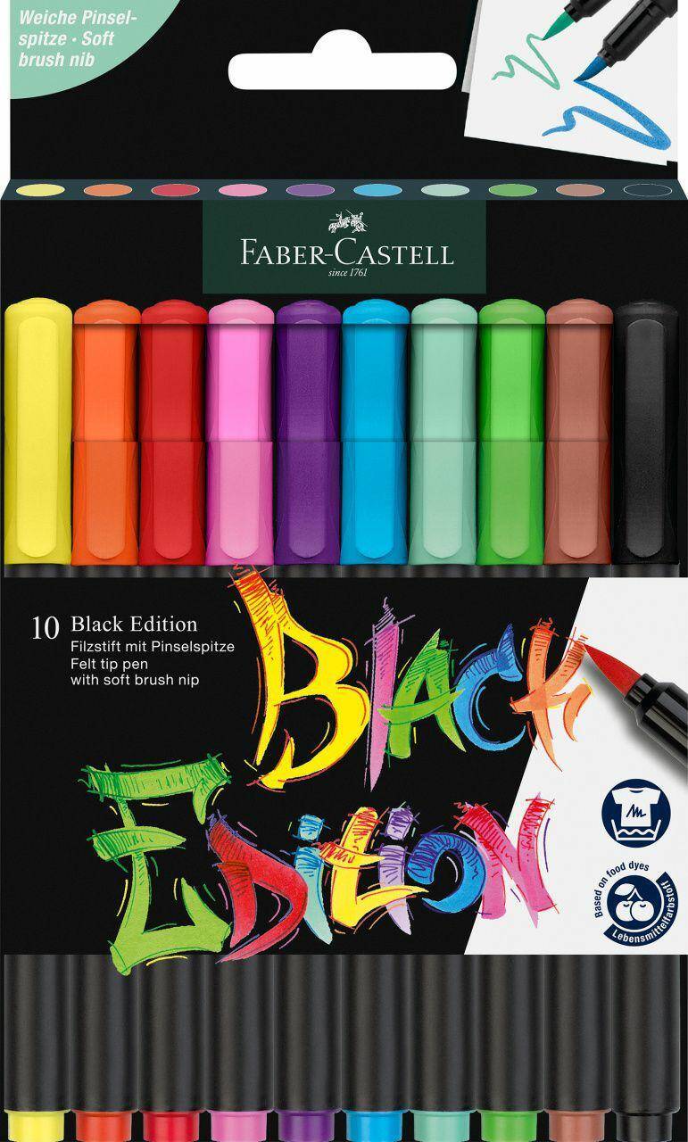 Pisaki pędzelkowe Faber-Castel Black