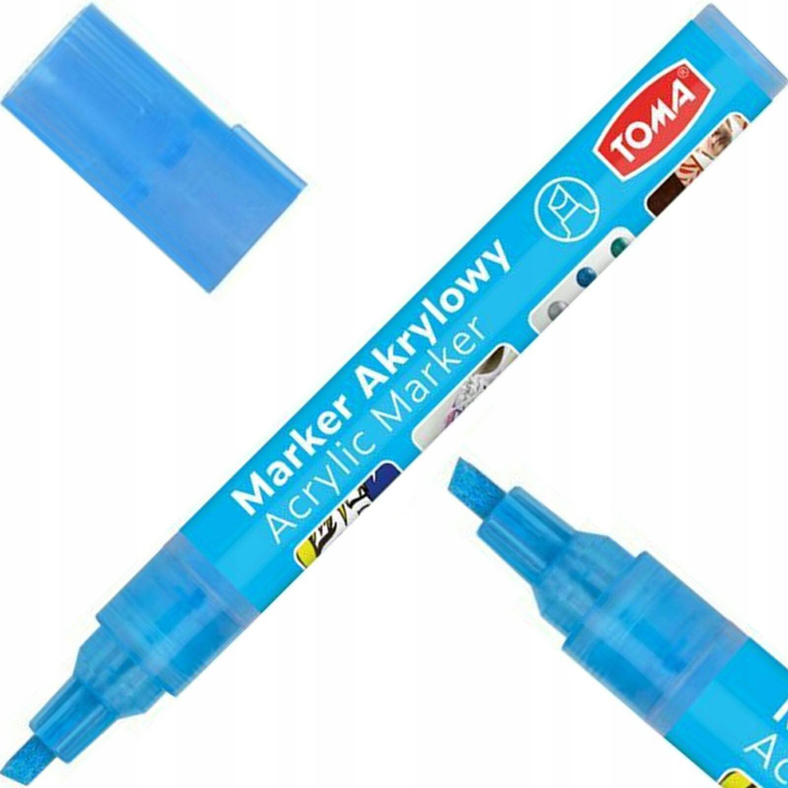 Marker akrylowy ŚCIĘTY jasno niebieski