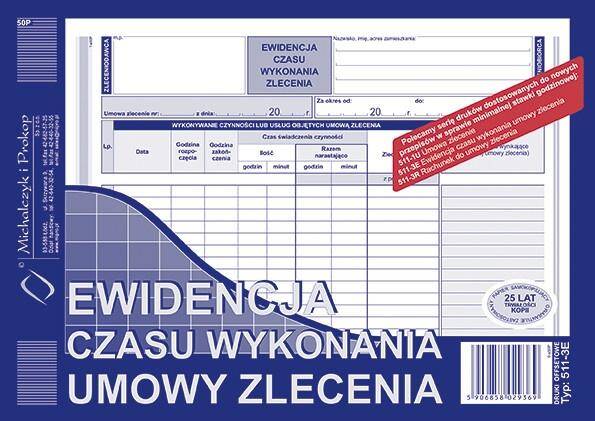 Druk Ewidencja czasu wykonywania umowy