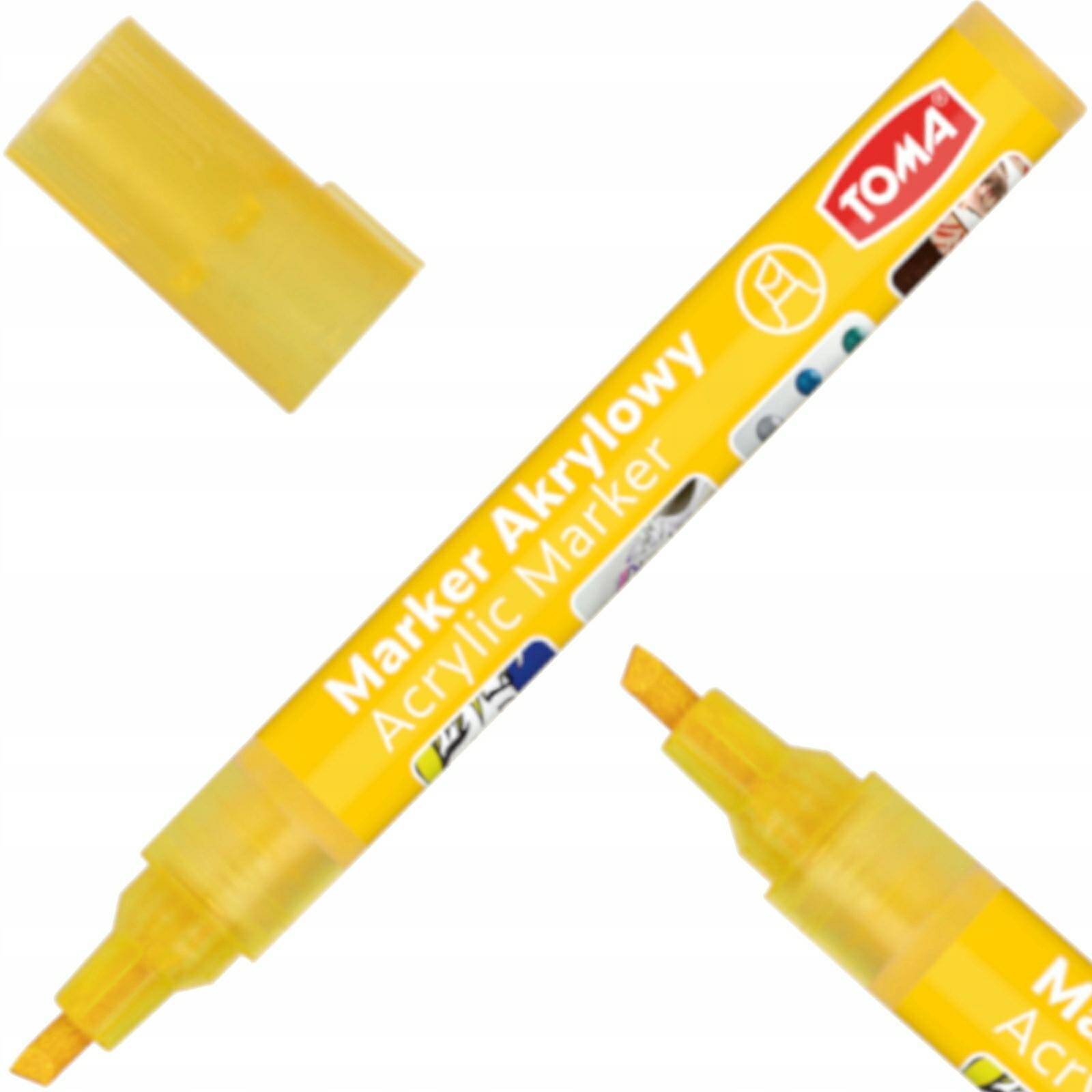 Marker akrylowy ŚCIĘTY żółty Toma