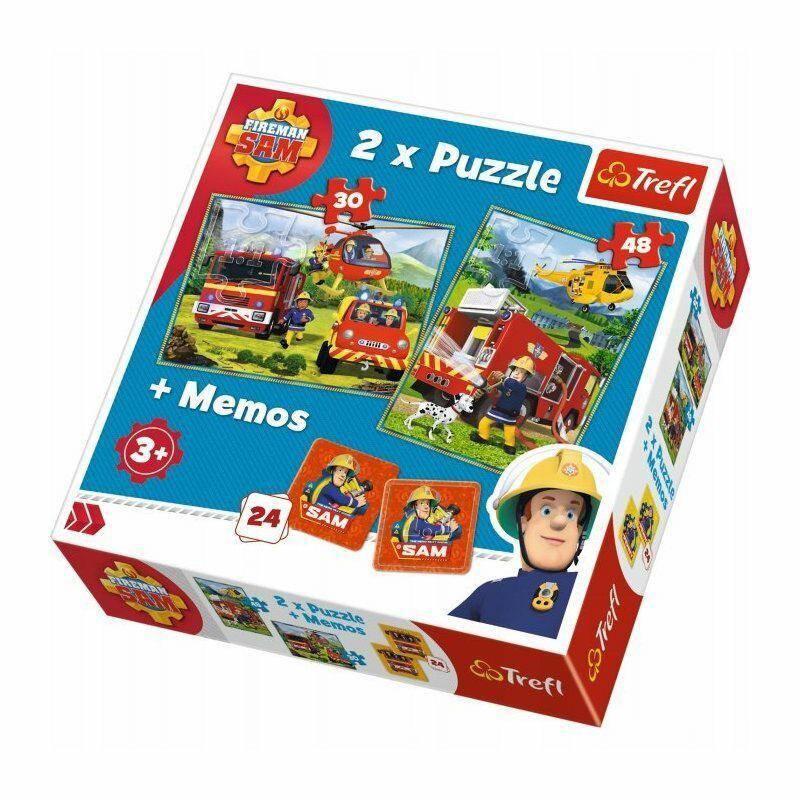 Puzzle 2w1+memory - Strażacy w akcji