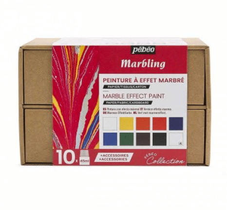 Zestaw Pebeo Marbling Workbox 10x45ml