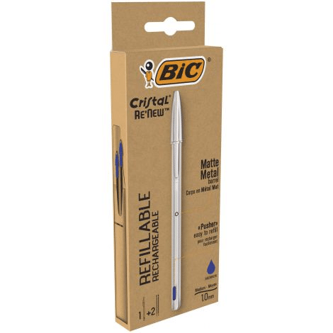 Długopis Bic Cristal Re`new Metal + 2