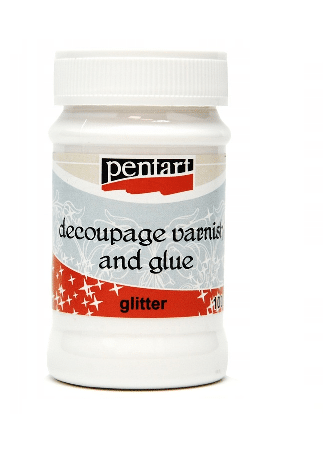 Klej+werniks do decoupage brokatowy