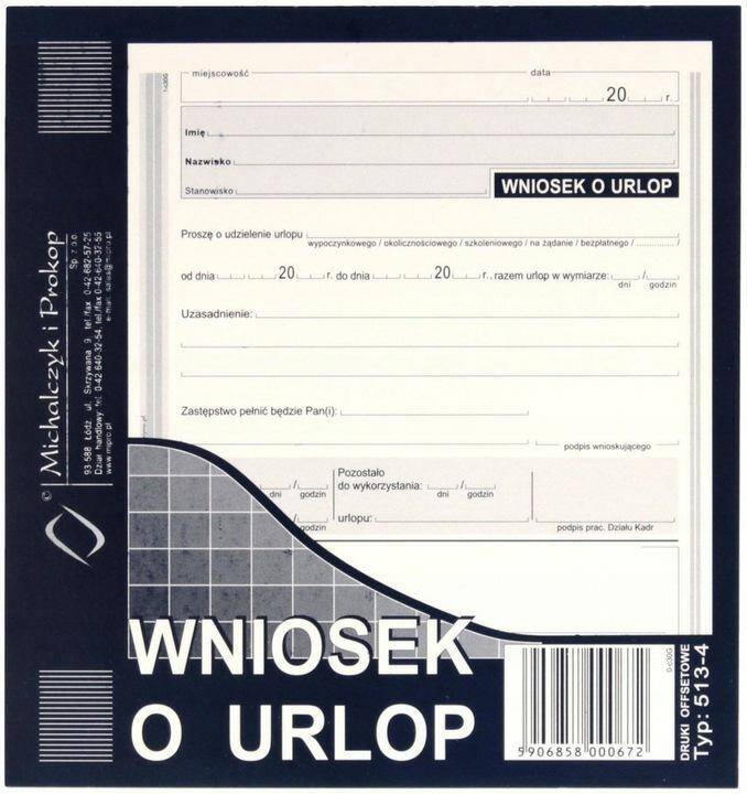 Druk Wniosek o urlop WU MiP