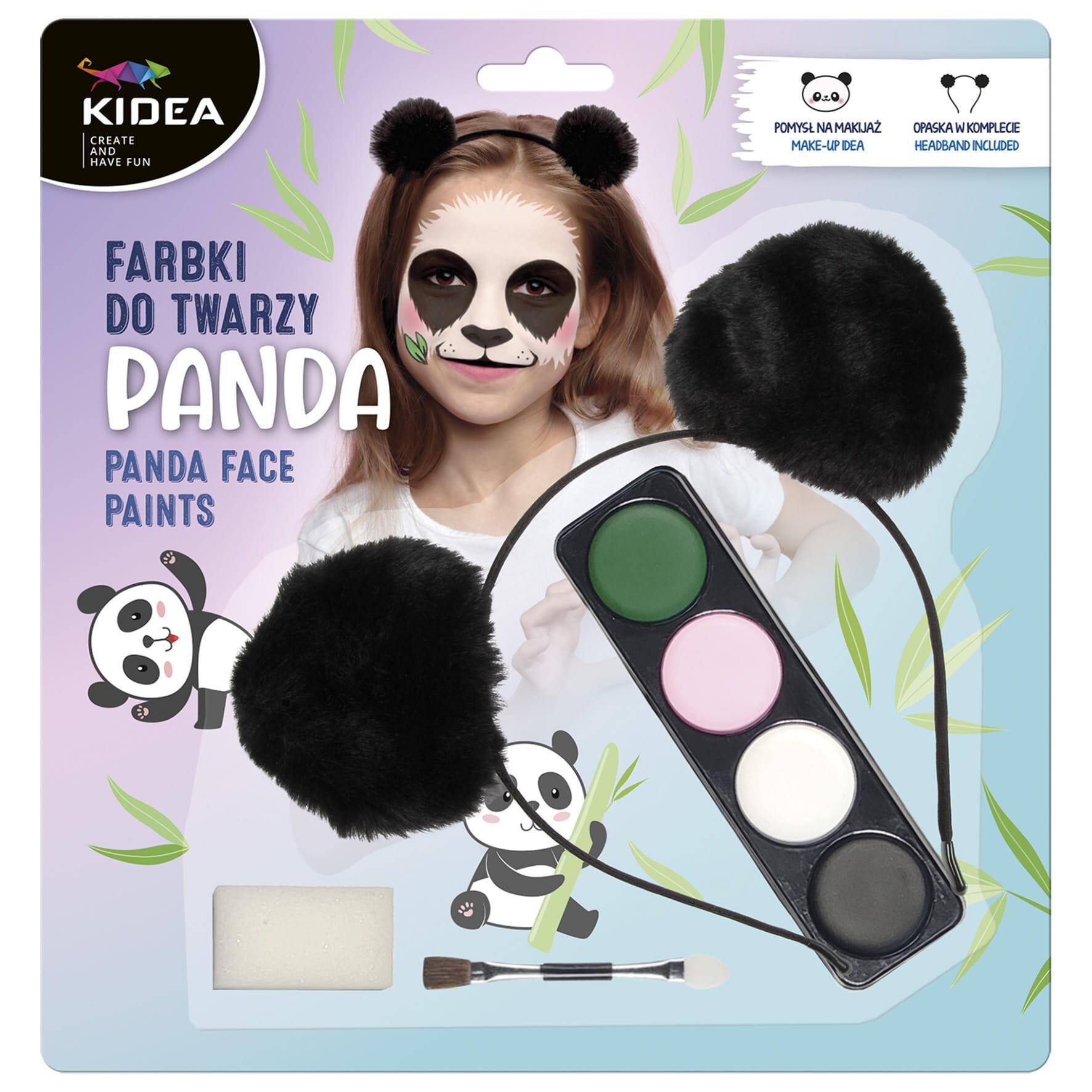 Zestaw farb do twarzy Panda + opaska