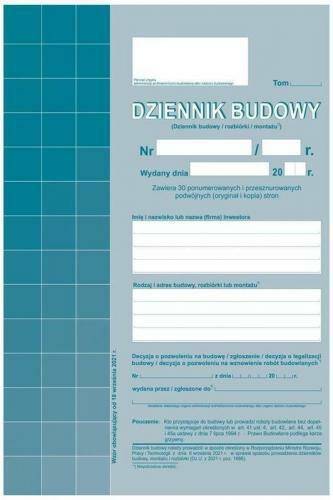Druk Dziennik budowy A4, MiP MP-603-2