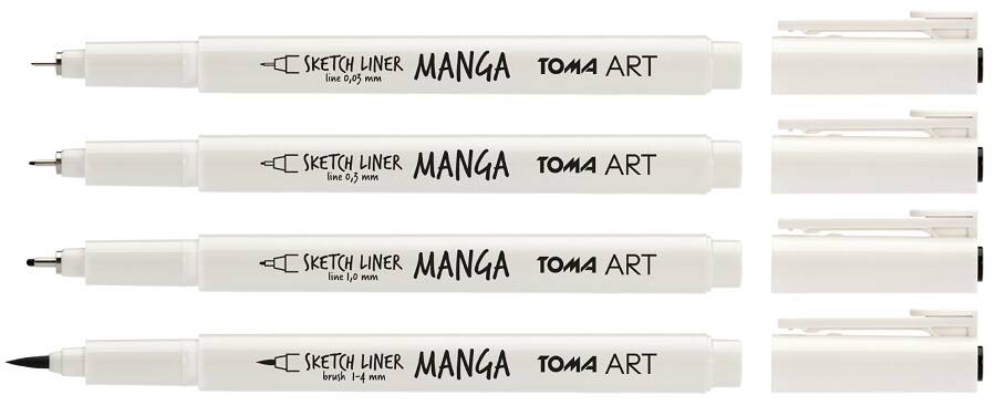 Cienkopisy Manga Sketch Liner Toma 4szt