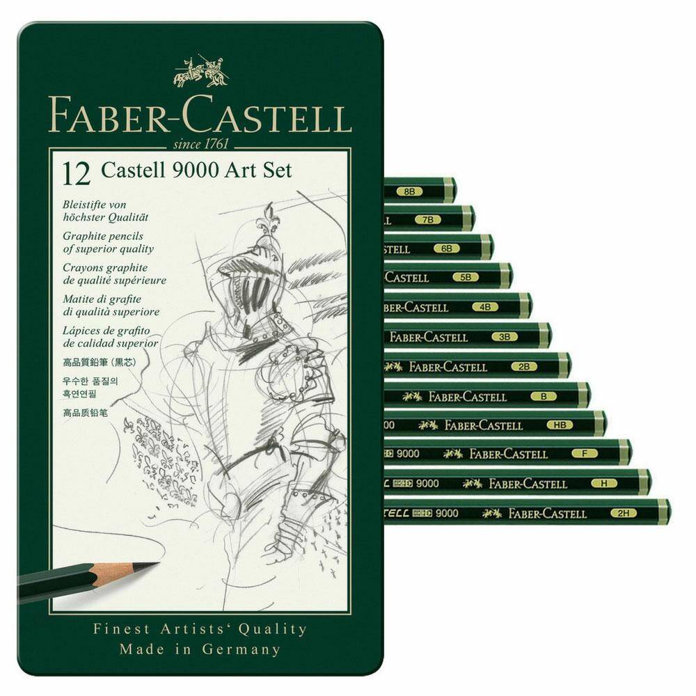 Zestaw Ołówków 8b-2H Faber-Castell 9000