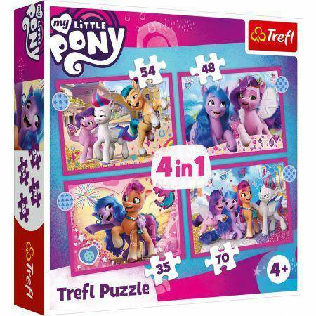 Puzzle 4w1 Kolorowe kucyki Pony, Trefl