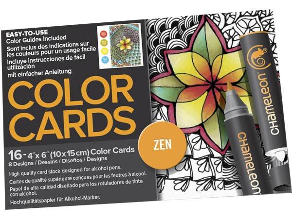 Kolorowanka Color Cards-Zen Chameleon
