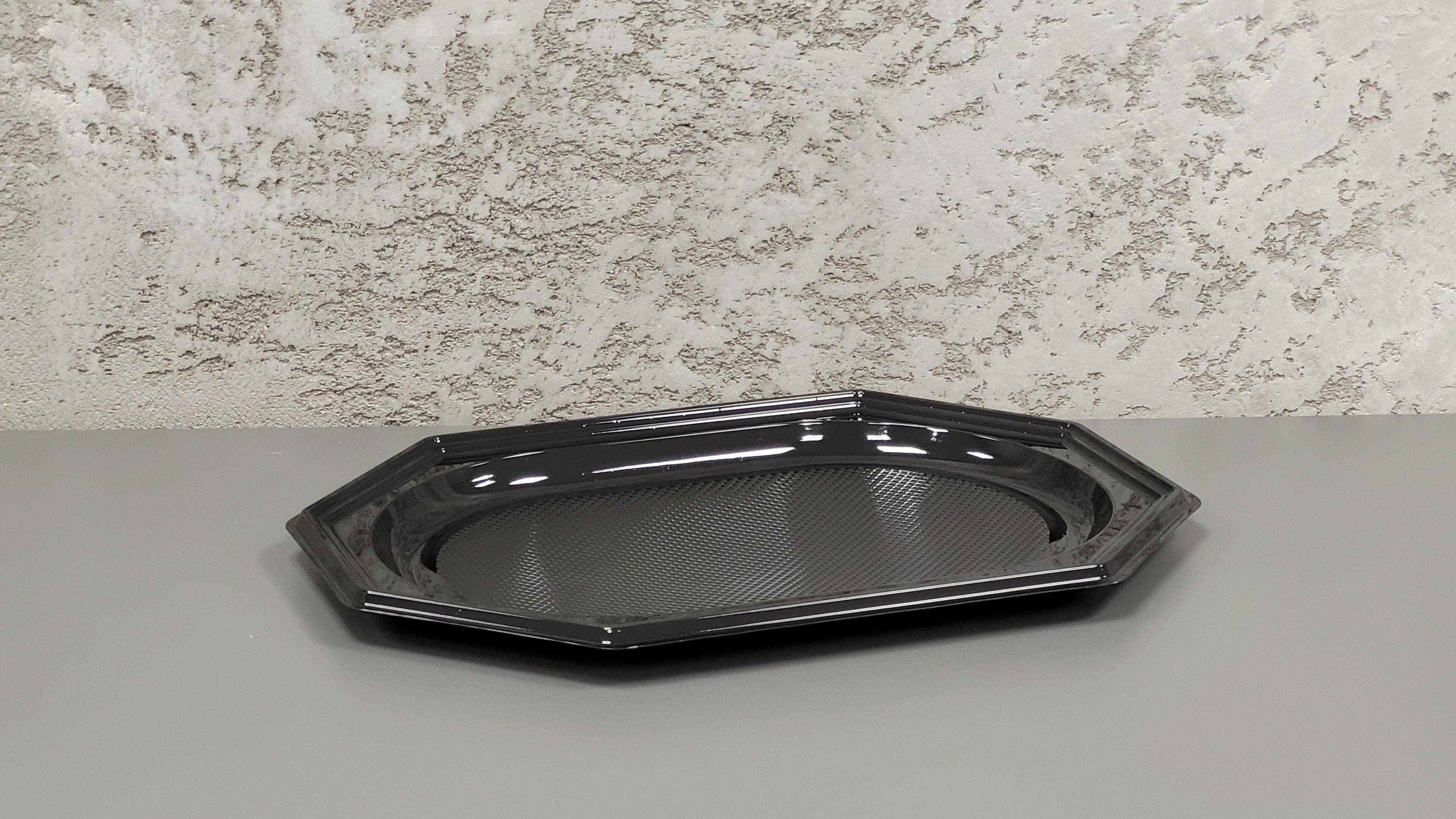 Taca cateringowa 350mm, tworzywo PET, czarna, 350x250x20mm, 10 szt.