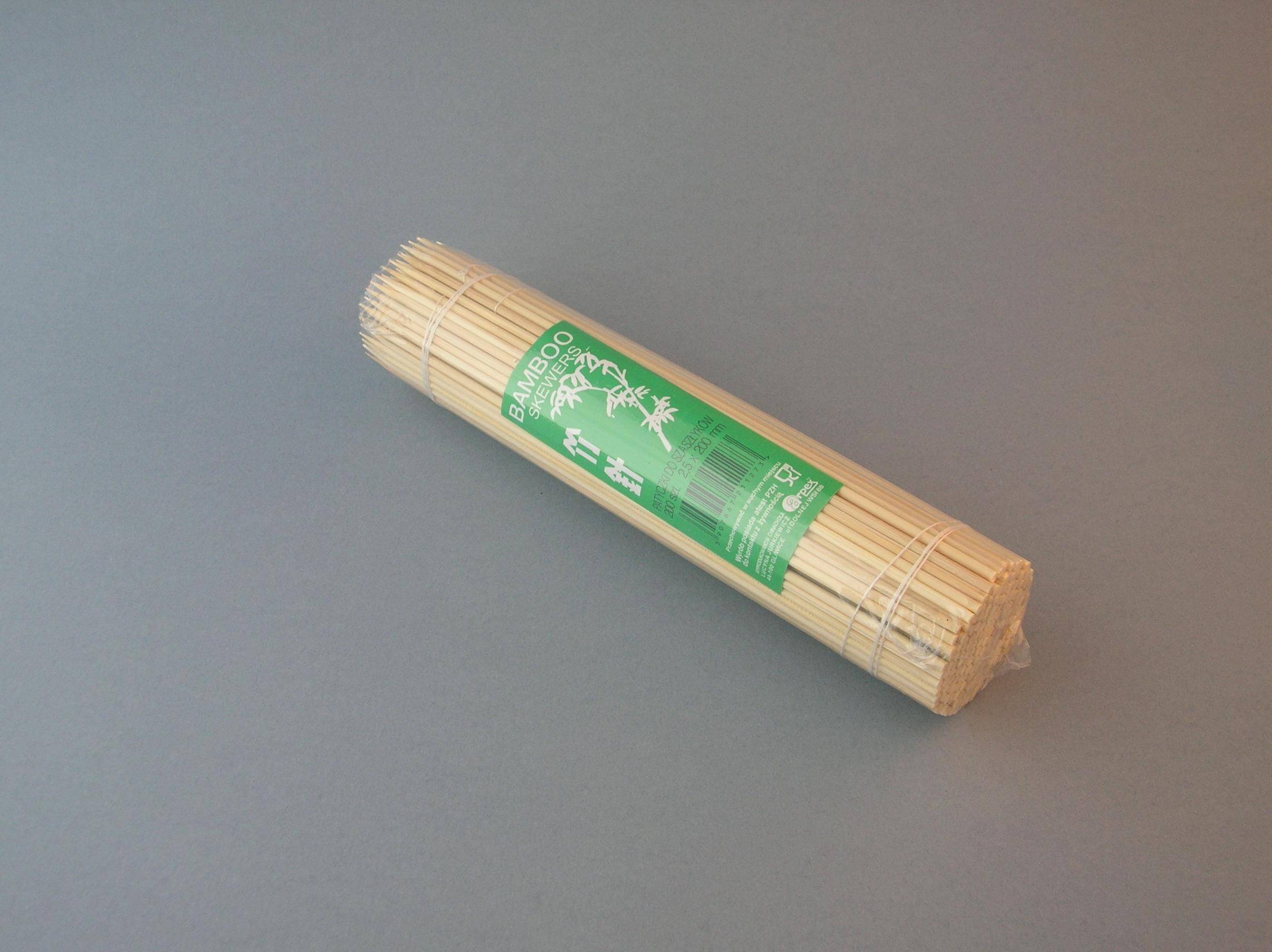 Patyczki do szaszłyków, drewniane, 20cm, 200 szt.