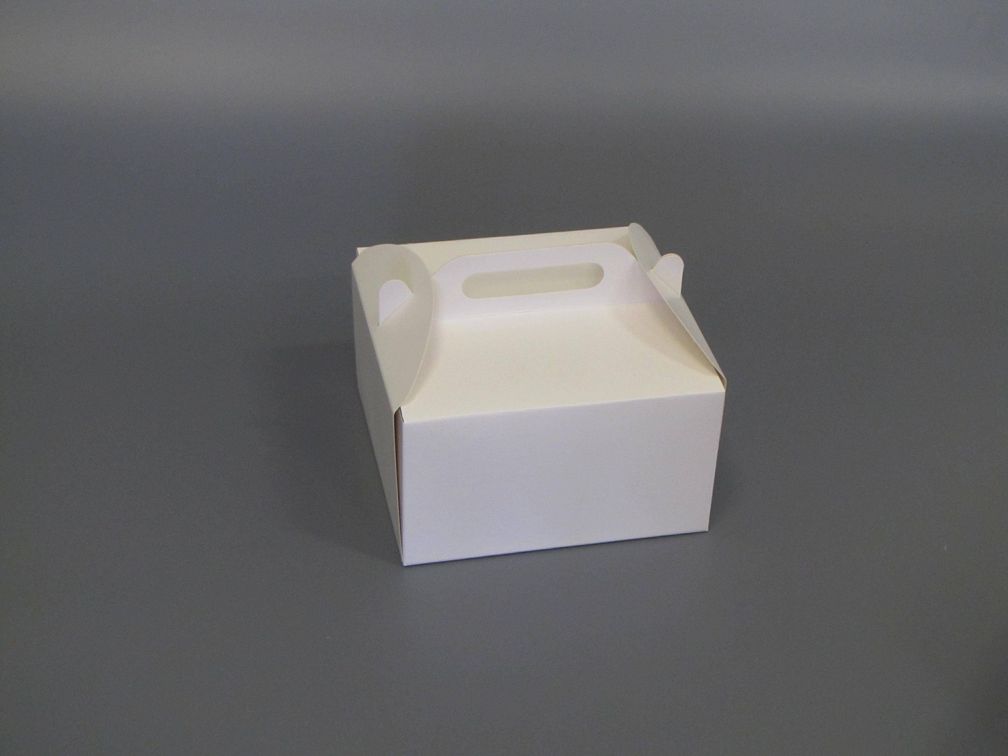 Pudełko na tort, tektura, białe, 18x18x10cm, 1 szt.